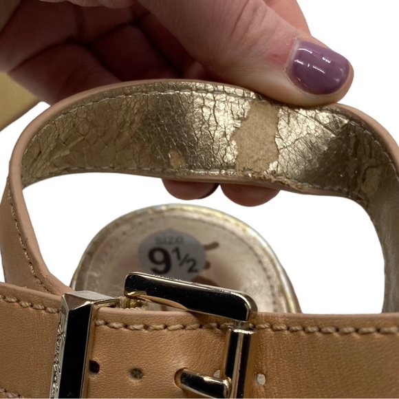 Sam Edelman Sandals Platform Wedge Brown Leather Strappy Buckle Casual Size 9.5S - Picture 13 of 15